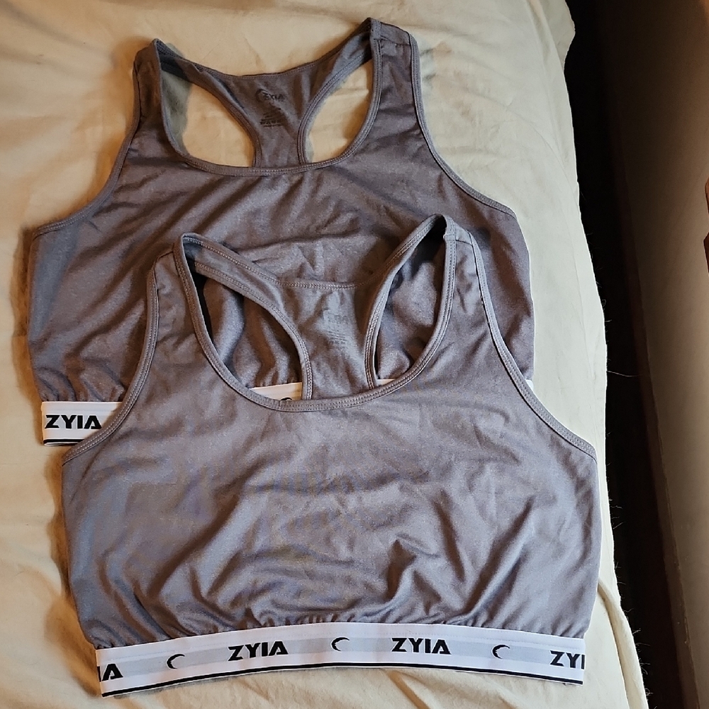 Zyia Gray Comfort Racer Back Bras Size L